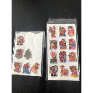 Vintage 1983 Christmas Puffy Stickers Pack 18 count Imperial Unused